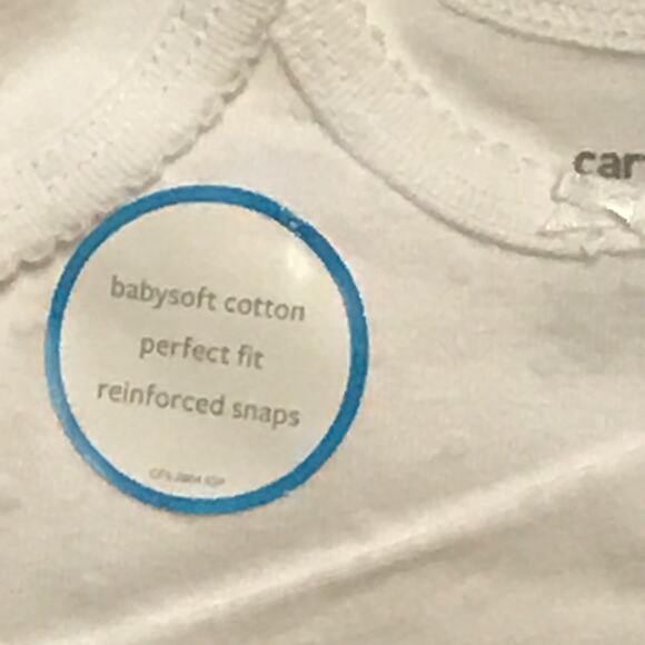 NWT Carter’s Set of 3 White Girl's Long Sleeve Bodysuits (3 Months) - Picture 5 of 16